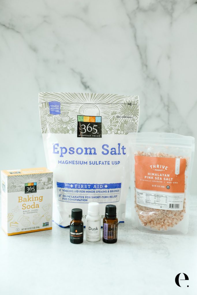 Ingrédients des sels de bain maison