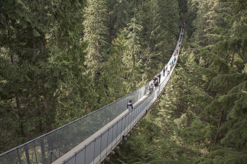 Pont suspendu de Capilano à Vancouver, Canada